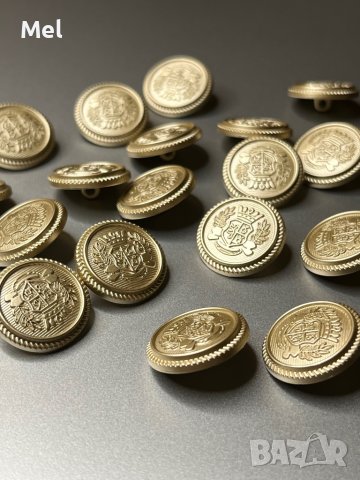 Луксозни златисти метални копчета, за зашиване, кръгли, диаметър: 20мм/2см, снимка 6 - Други - 43898957