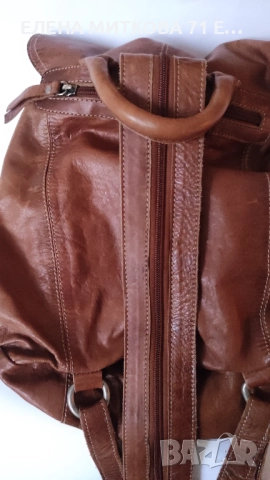 Раница от естествена кожа, снимка 6 - Раници - 52434934