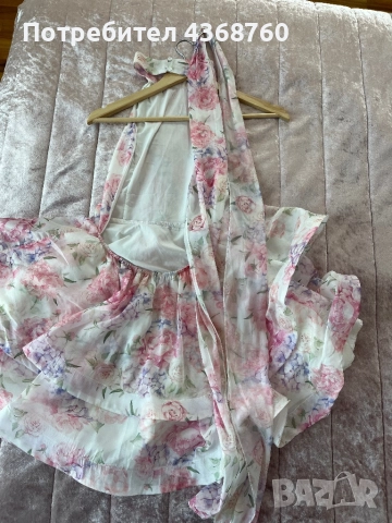 Модерна ефирна рокля с флорален принт, снимка 4 - Рокли - 51665344