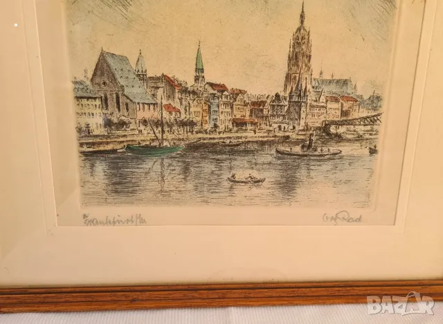 Картина стари немски Франкфурт, снимка 2 - Картини - 48733609