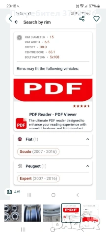 Метални джанти 5х108 Пежо Ситроен 15 цола , снимка 4 - Гуми и джанти - 53396239