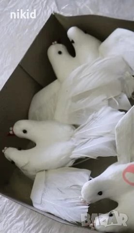 Декоративен бял Гълъб изкуствен гълъбче украса декор сватба торта парти фигурка , снимка 2 - Други - 31186406