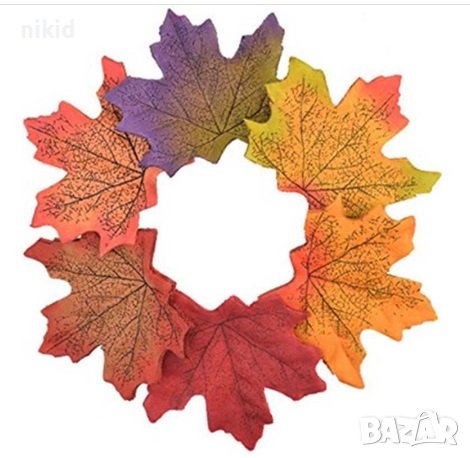25 бр Изкуствени есенни листа листо клен кленови за декорация и украса от текстил кленови текстилни, снимка 8 - Други - 23209937