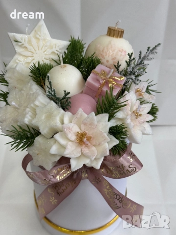 Коледни кутии с ароматни соеви свещи, снимка 3 - Декорация за дома - 52380996