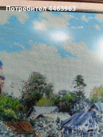 гоблен ,, Пролет на село" , 60/42 см, снимка 7 - Гоблени - 51372337