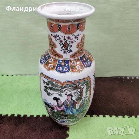 Голяма японска порцеланова ваза, снимка 2 - Вази - 32433090