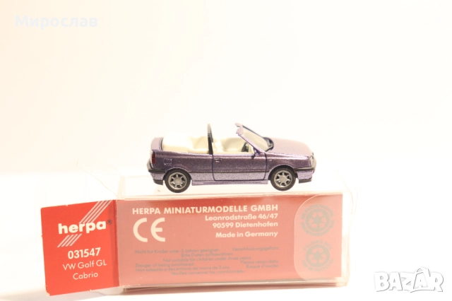 HERPA H0 1/87 VW GOLF 3 КОЛИЧКА КАМИОН МОДЕЛ, снимка 4 - Колекции - 51746135