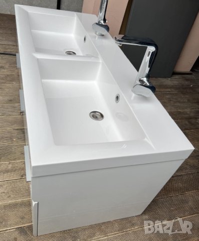 Долен шкаф за баня Vicard + Двойна мивка + 2бр. смесители Vidima, снимка 4 - Шкафове - 43537471