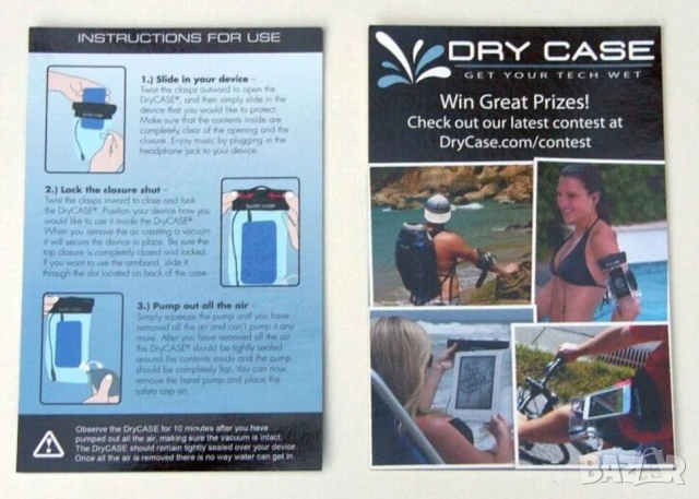 Оригинал DRYCASE К-т Американски Водонепроницаем Вакуумен КАЛЪФ Кейс 165x100мм Телефон Камера БАРТЕР, снимка 14 - Калъфи, кейсове - 50885506