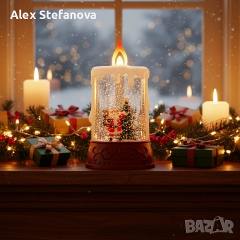 Коледна декоративна LED свещ 