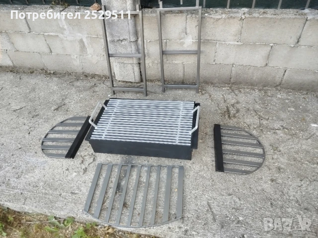 Барбекю скара на дървени въглища НОВО Подсилено 38кг скара плътен квадрат от 10мм 60 на 40 , снимка 4 - Барбекюта - 49311501