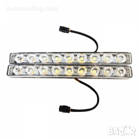Комплект дневни светлини Automat, С бягащ мигач, 12V, 9 диода, Черен, снимка 2 - Аксесоари и консумативи - 39555922