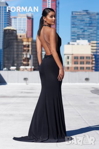 УНИКАЛНО КРАСИВА дълга черна рокля с отворен гръб , снимка 1 - Рокли - 37681044
