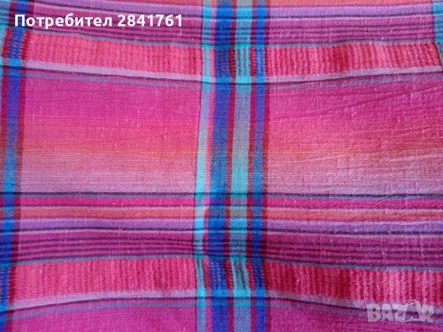 Плат кенарен памучен малиново червен каре