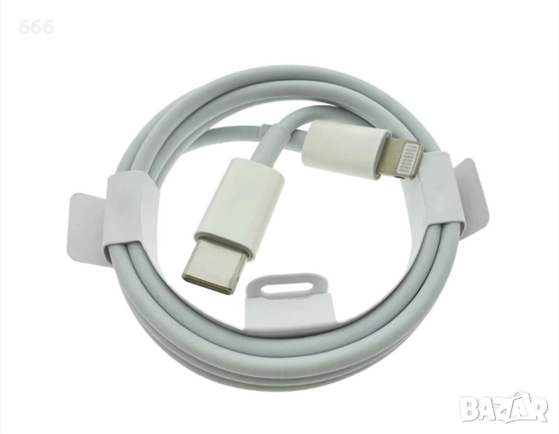 Кабел Lightning към USB-C, за Apple устройства, A1703, 1m, бял, снимка 3 - Резервни части за телефони - 52675021