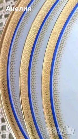 Wunsiedel Bavaria златен кант и кобалт , снимка 5 - Чинии - 49532907