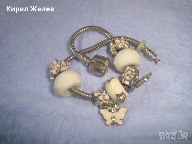 КРАСИВА ПОСРЕБРЕНА ФЕШЪН АРТ ГРИВНА ТИП ПАНДОРА с ЕМАЙЛ и ЦИРКОНИ КРИСТАЛИ 15058, снимка 5 - Гривни - 37045872