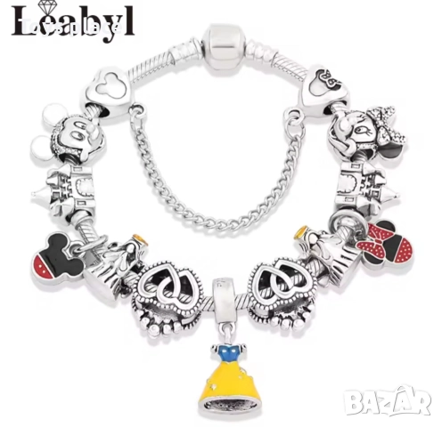 Disney Гривна тип Пандора с Талисмани Лило и Стич Lilo and Stitch Minnie mouse Мини Маус , снимка 12 - Гривни - 51725791