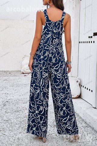 Дамски гащеризон с елегантен абстрактен принт, 4цвята, снимка 16 - Гащеризони - 43992265