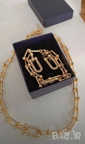 колие, обеци и гривна от висококачествена стомана , снимка 6 - Бижутерийни комплекти - 51960297