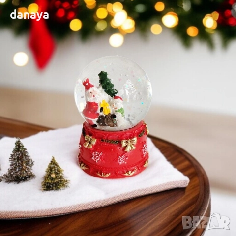 6237 Коледно преспапие с Дядо Коледа снежна топка, 7 см, снимка 2 - Декорация за дома - 52051203