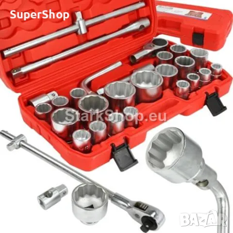 Дванадесетостенно Камьонджийско Гедоре 26 части за Камиони 3/4″ & 1″ 21-65mm + Ударни Вложки