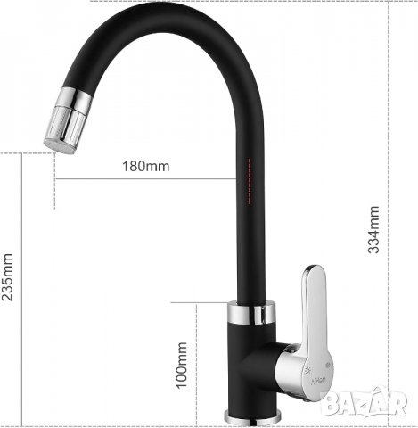 Смесител за мивка с LED  ZMH20109, снимка 4 - Други стоки за дома - 39826663