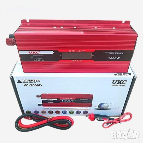 !! Нови ИНВЕРТОРИ UKC 2000W с дисплей -12V или 24v /220V, Промоция, снимка 1 - Аксесоари и консумативи - 39418493