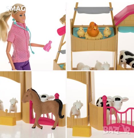 Детска играчка Кукла ветеринар с селскостопански животни, снимка 3 - Кукли - 43293940