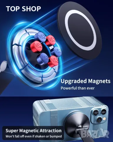 JOYEKY Супер магнитна стойка за автомобил за телефон iPhone, Huawei, снимка 5 - Аксесоари и консумативи - 49546342