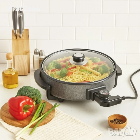 Многофункционален преносим електрически тиган Royalty Line RL-PP18214 - 42см, снимка 5 - Други - 52518266