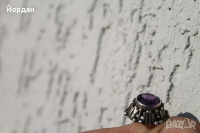 Сребърна висулка с аметист, снимка 9 - Колиета, медальони, синджири - 49183500