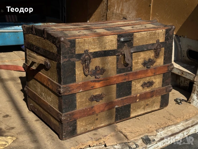 Винтидж сандък 1900 година, снимка 2 - Антикварни и старинни предмети - 51110037