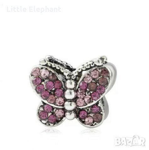 -50% off-Елемент пеперудка с лилави камъчета/нов, снимка 1