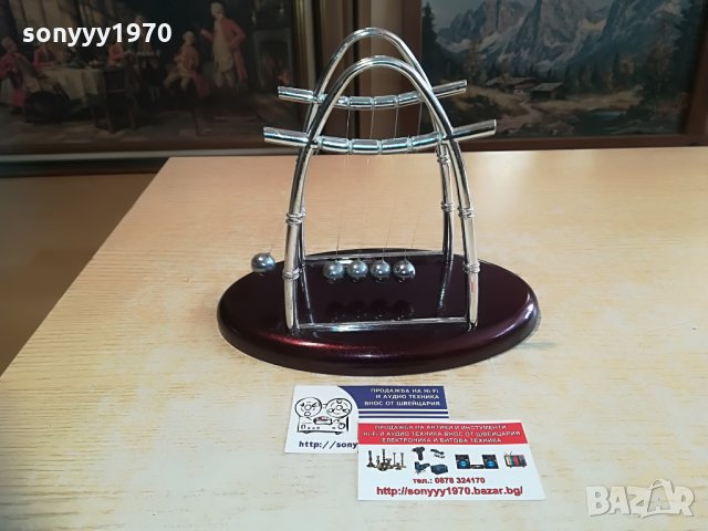 люлката на нютон с метални топчета-23х18х14см, снимка 5 - Колекции - 28355308