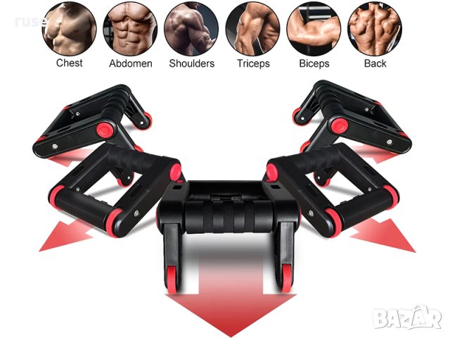 НОВИ! Фитнес 3в1 - ролкови дръжки, опори, експандери, снимка 6 - Фитнес уреди - 44104565