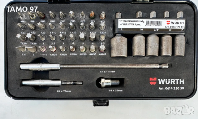 Wurth Zebra 0614 250 59 - Комплект битове 1/4'' 59части, снимка 2 - Други инструменти - 53309956