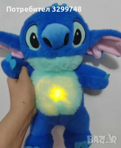 Stitch, плюшена бебешка играчка, с мелодия и светлина, снимка 1 - Плюшени играчки - 48960075