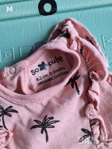 Бебешко боди от ORGANIC COTTON в розов цвят , снимка 2 - Бодита за бебе - 43985007