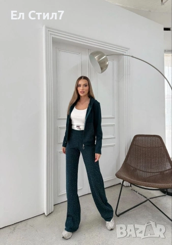 📌#Дамски #Комплект с #Камъчета от 3 части С М Л размер 32 евро ЕКОНТ, снимка 3 - Спортни екипи - 53144823