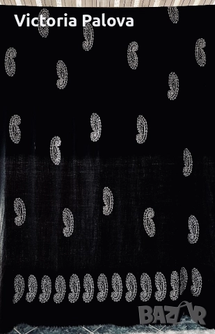 Луксозен голям вълнен шал с блестящи камъчета, снимка 3 - Шалове - 52932409