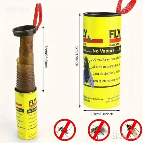 5913 Лепящи ленти за мухи насекоми мухоловки, 4 броя, снимка 7 - Други стоки за дома - 50337797