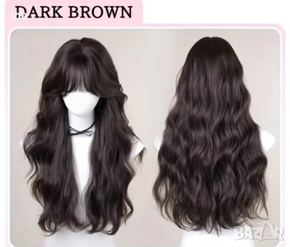 Тъмен кестен перука, снимка 4 - Аксесоари за коса - 52595921