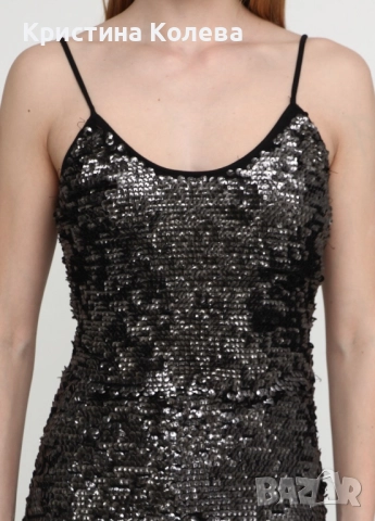 Дамска рокля с пайети Bershka, снимка 5 - Рокли - 52858132