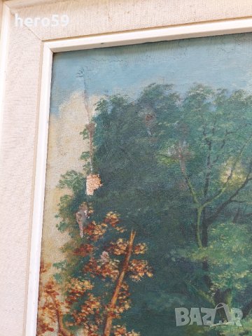 Стара маслена картина(Пейзаж-19 век), снимка 5 - Картини - 37879518