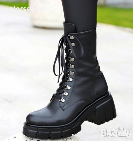 Равни боти - черна кожа - TR40