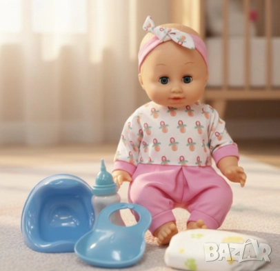 Пишкаща кукла с музикални ефекти и аксесоари – Перфектният Коледен подарък за малката принцеса, снимка 2 - Кукли - 52871303