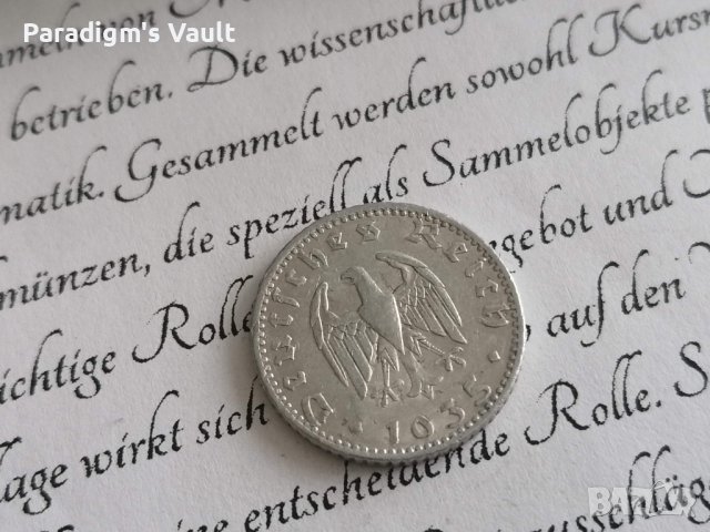 Райх монета - Германия - 50 пфенига | 1935г.; серия A, снимка 2 - Нумизматика и бонистика - 43151234