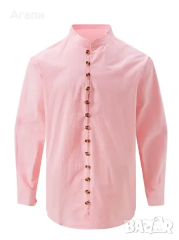 Мъжка ленена памучна риза размер S-M внос от чужбина нова, снимка 2 - Ризи - 49480434