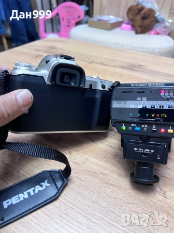 Винтидж Pentax MZ-50 SLR камера в комплект с външна светкавица Metz mecablitz, снимка 4 - Фотоапарати - 52860500